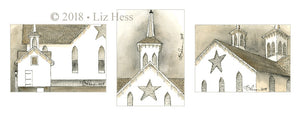 Three "Star Barn Vignettes" Print - Liz Hess Collection