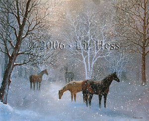 "Equestrian Snow" Notecard - Liz Hess Collection