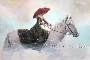 "Lady In Snow" Print, Notecard - Liz Hess Collection