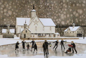 "Skating at the Old Star Barn" - Print or Notecard - Liz Hess Collection